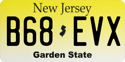 NJ license plate B68EVX