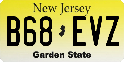 NJ license plate B68EVZ