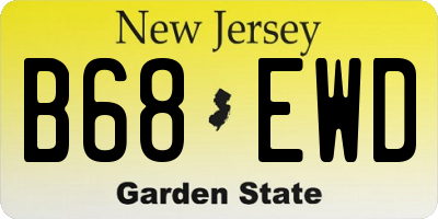 NJ license plate B68EWD