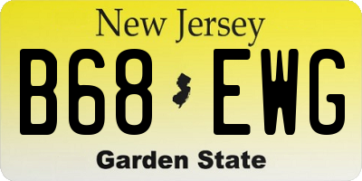 NJ license plate B68EWG