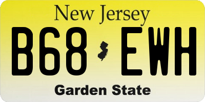 NJ license plate B68EWH