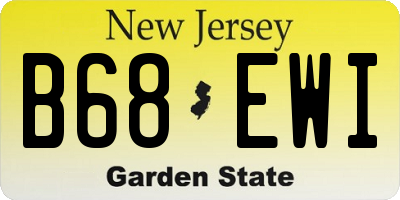 NJ license plate B68EWI
