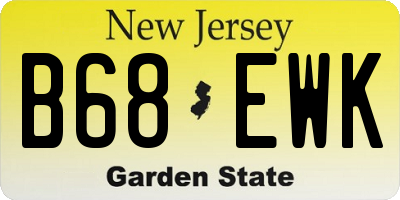 NJ license plate B68EWK