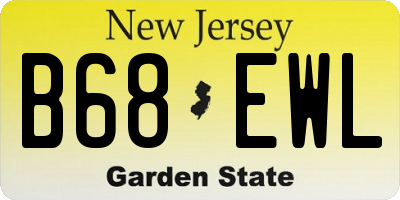 NJ license plate B68EWL