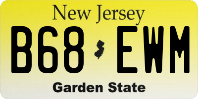 NJ license plate B68EWM