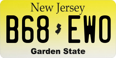 NJ license plate B68EWO