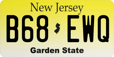 NJ license plate B68EWQ