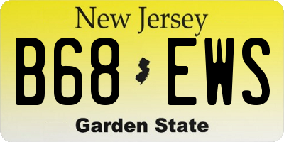 NJ license plate B68EWS