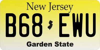 NJ license plate B68EWU