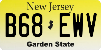 NJ license plate B68EWV