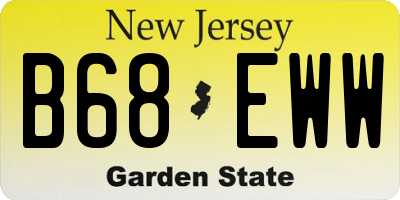 NJ license plate B68EWW