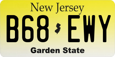 NJ license plate B68EWY
