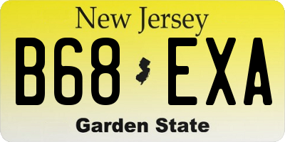 NJ license plate B68EXA