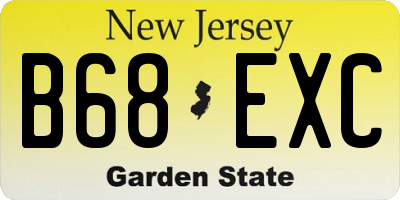 NJ license plate B68EXC