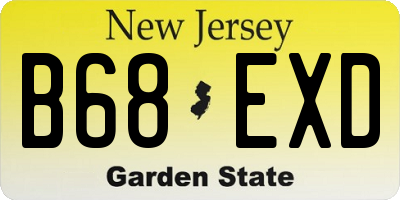 NJ license plate B68EXD