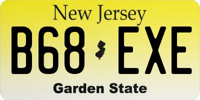 NJ license plate B68EXE
