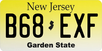 NJ license plate B68EXF