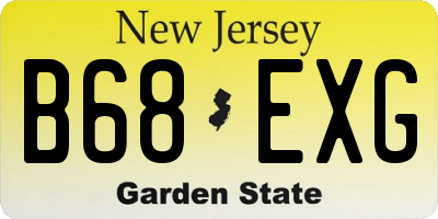 NJ license plate B68EXG