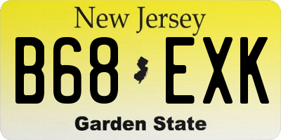 NJ license plate B68EXK