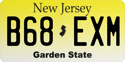 NJ license plate B68EXM