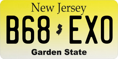 NJ license plate B68EXO