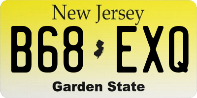 NJ license plate B68EXQ
