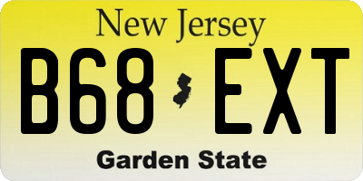 NJ license plate B68EXT