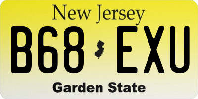 NJ license plate B68EXU