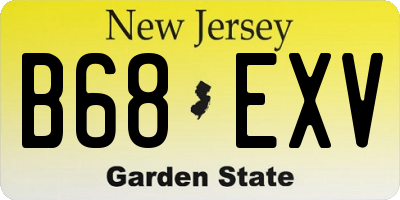 NJ license plate B68EXV
