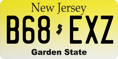 NJ license plate B68EXZ