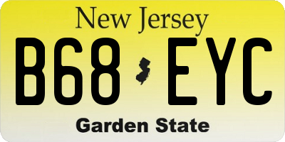 NJ license plate B68EYC