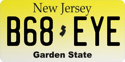 NJ license plate B68EYE