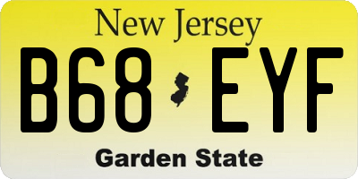NJ license plate B68EYF