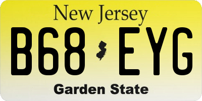 NJ license plate B68EYG