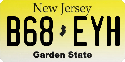 NJ license plate B68EYH