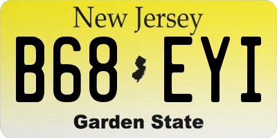 NJ license plate B68EYI