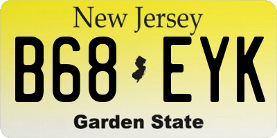 NJ license plate B68EYK