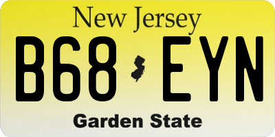 NJ license plate B68EYN
