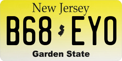 NJ license plate B68EYO