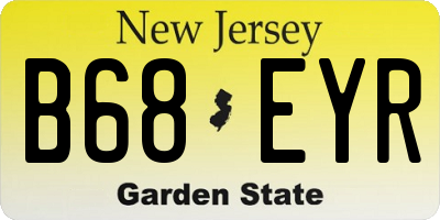 NJ license plate B68EYR