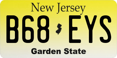 NJ license plate B68EYS