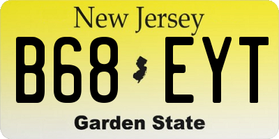 NJ license plate B68EYT
