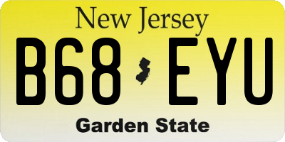 NJ license plate B68EYU