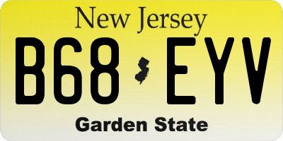 NJ license plate B68EYV