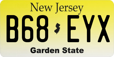 NJ license plate B68EYX