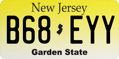 NJ license plate B68EYY