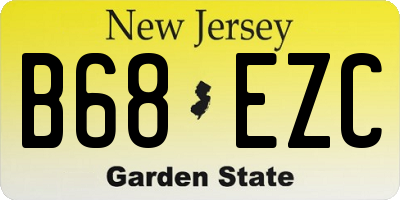 NJ license plate B68EZC