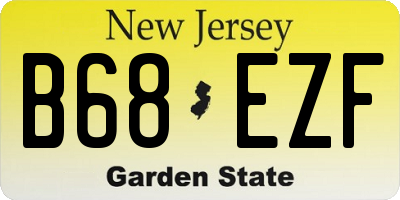 NJ license plate B68EZF