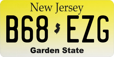 NJ license plate B68EZG