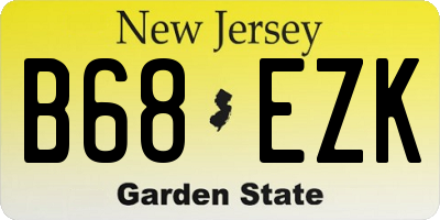 NJ license plate B68EZK